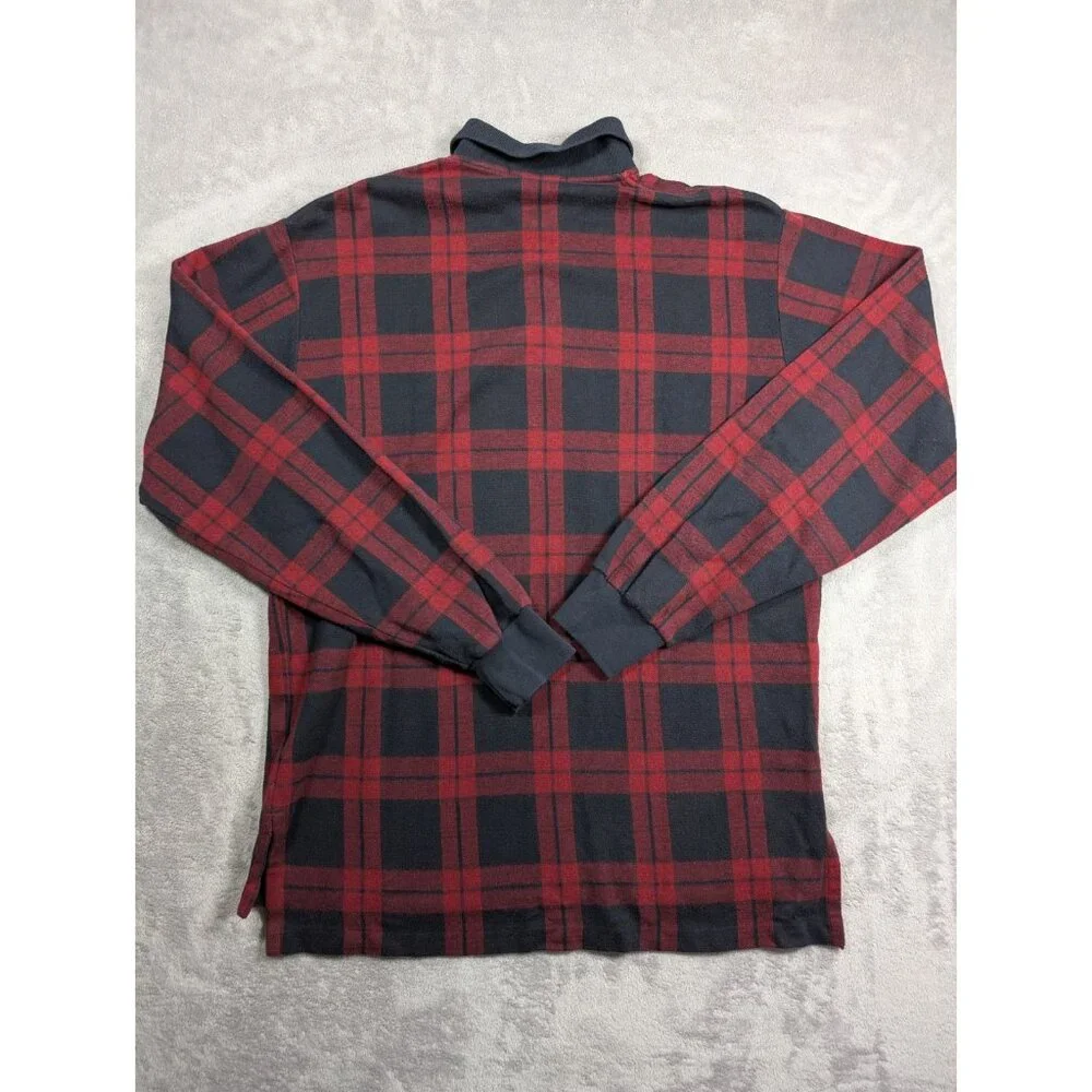 Polo Ralph Lauren Polo Shirt Mens Large Red Plaid Preppy Academia Vintage Casual